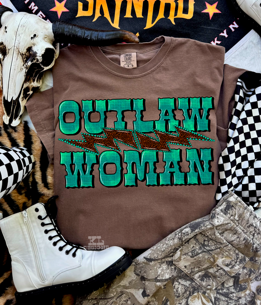 Out law Woman Leopard Bolt Teal