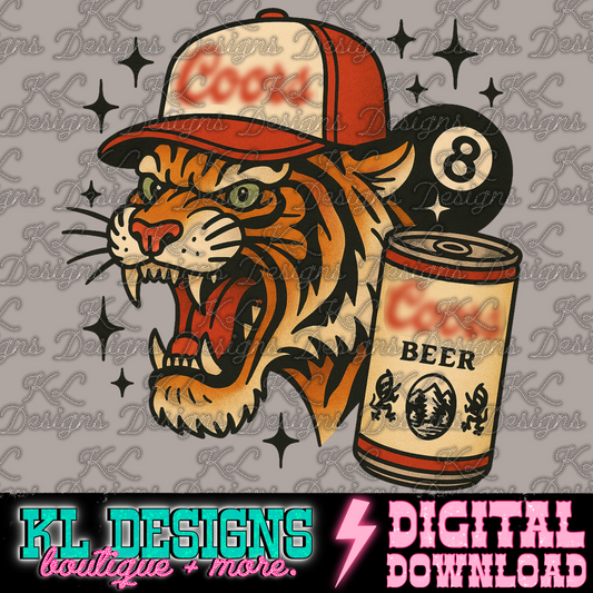 Vintage Grain C Can Trucker Tiger | Digital Download