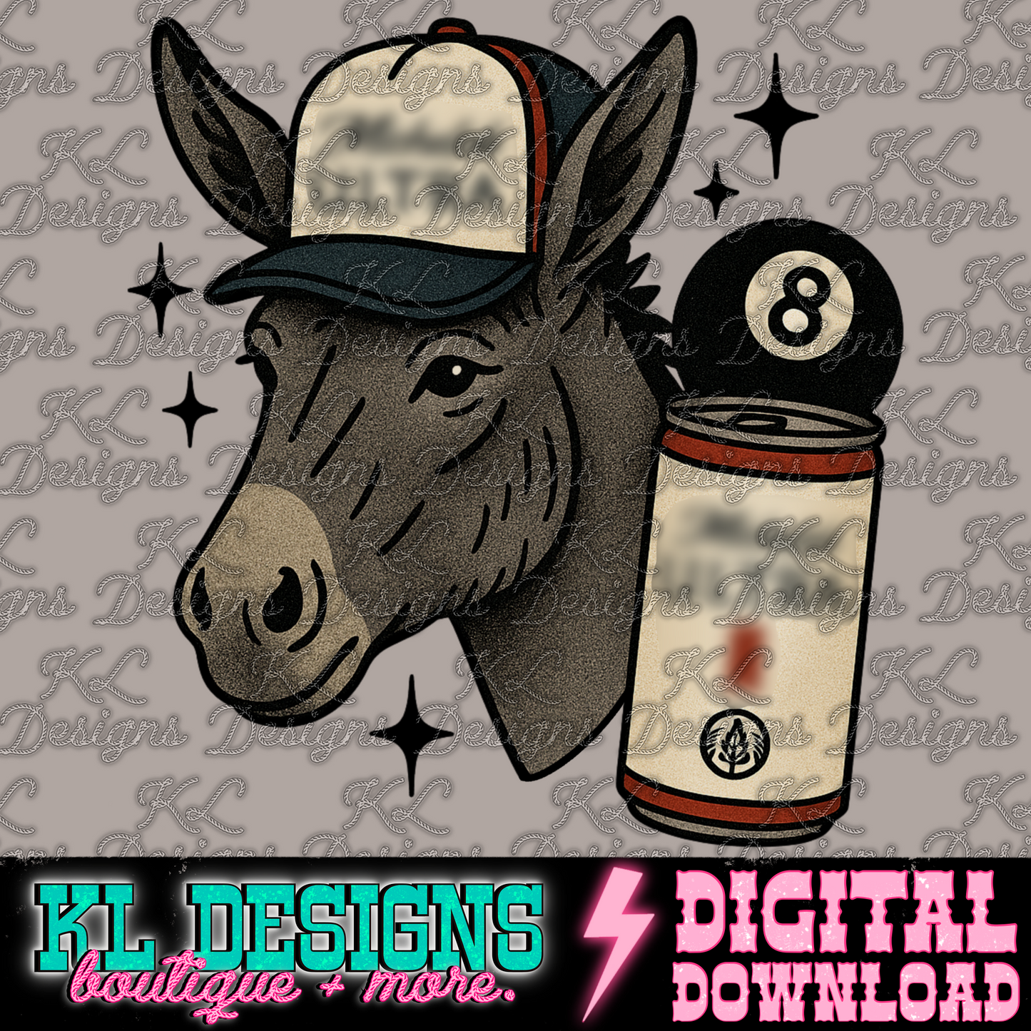 Vintage Grain M Can Trucker Donkey | Digital Download