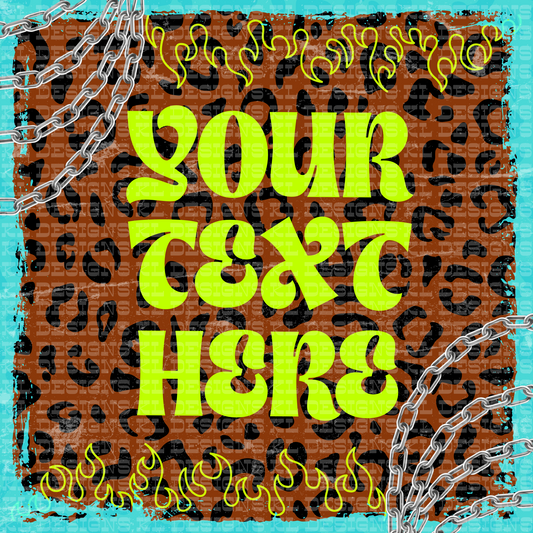 Cheetah Chains Blue Template (add your own text) | Digital Download