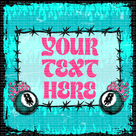 Blue Flame 8 Ball Template (add your own text) | Digital Download