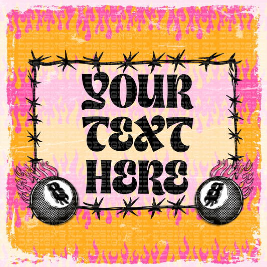 Pink Flame 8 Ball Template (add your own text) | Digital Download