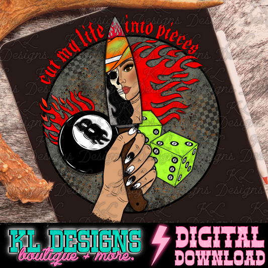 Edgy Into Pieces (hand drawn)  | Digital Download