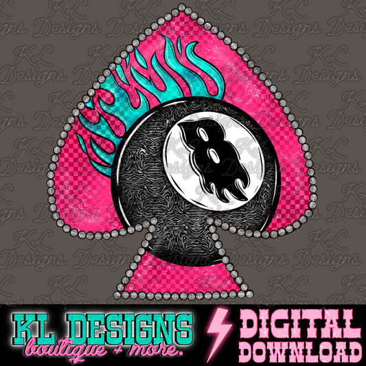 Grunge Flame 8 Spade Pink | Digital Download