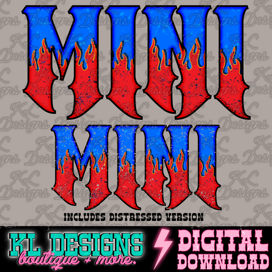 Edgy Red/Blue Flame Mini