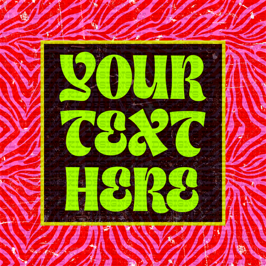 Pink/Red Grunge Zebra Template (add your own text) | Digital Download