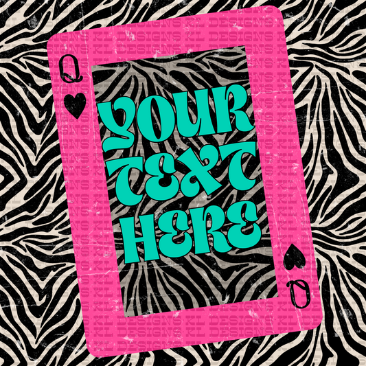 Zebra Queen Card Template (add your own text) | Digital Download