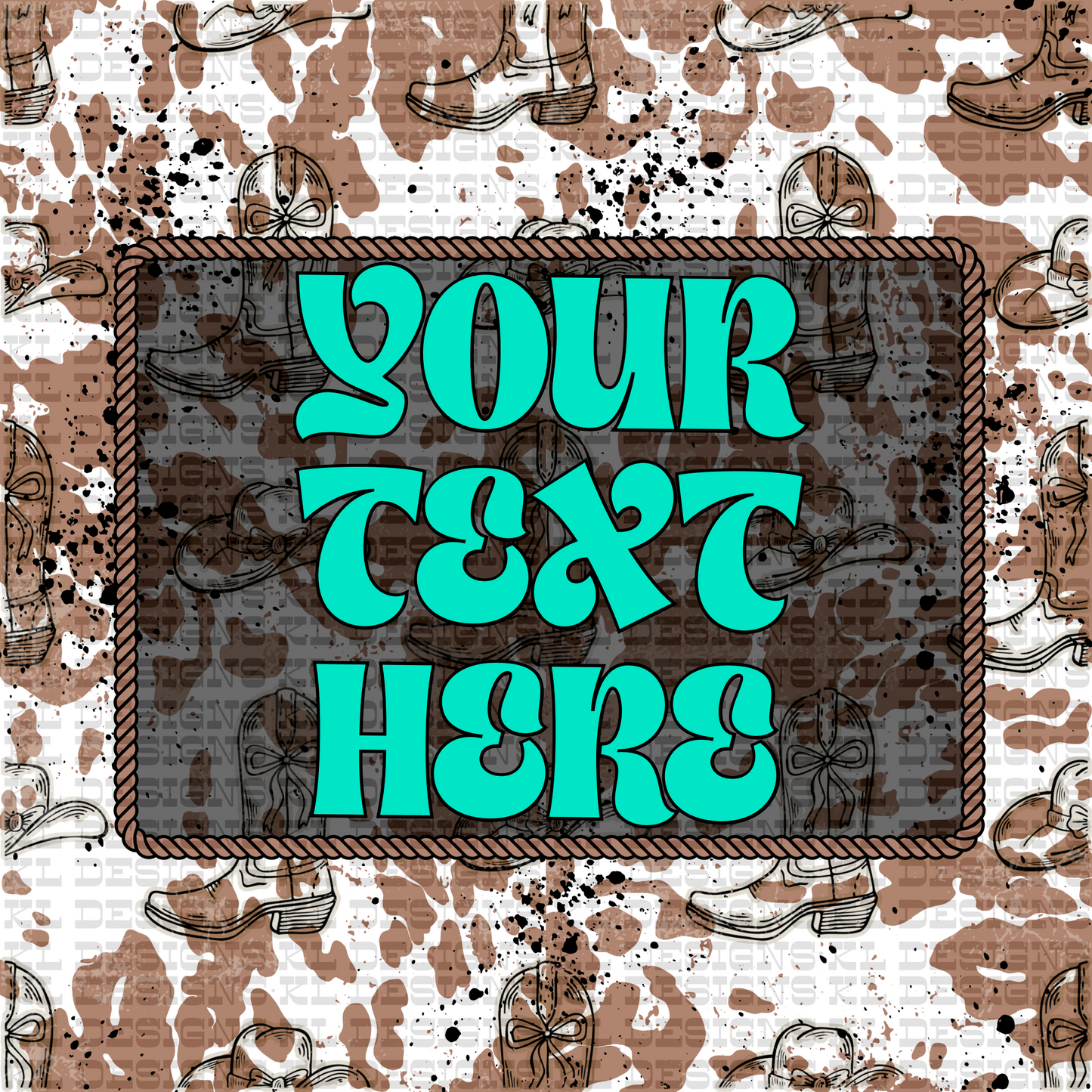 Western Grunge Cowhide Template (add your own text) | Digital Download