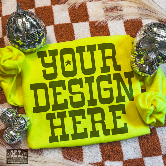 Halloween Cozy Safety Yellow Sweatshirt Mockup