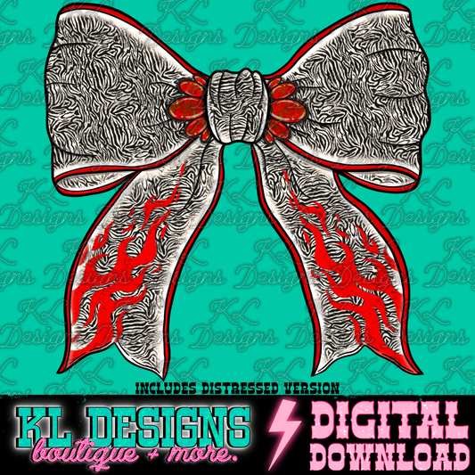 Edgy OG Zebra Flame Bow | Digital Download