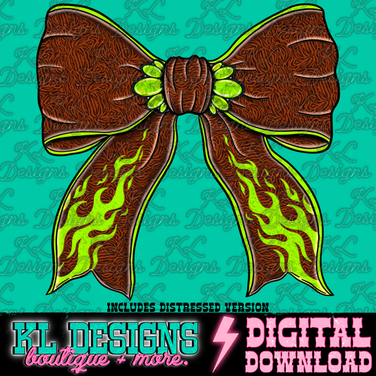 Edgy Stripes Green Flame Bow | Digital Download