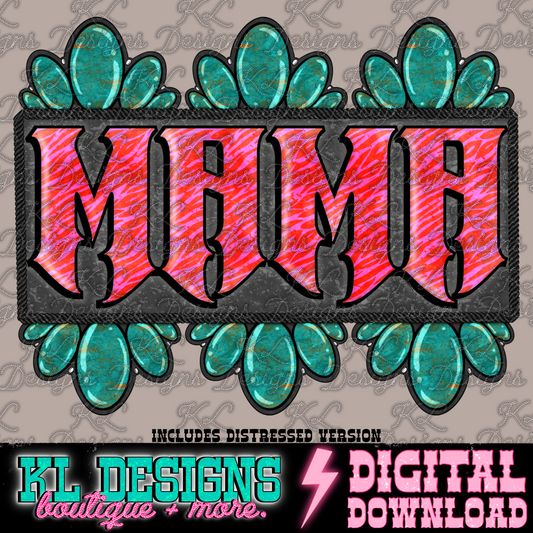 Edgy Pink Zebra Jewel Mama | Digital Download