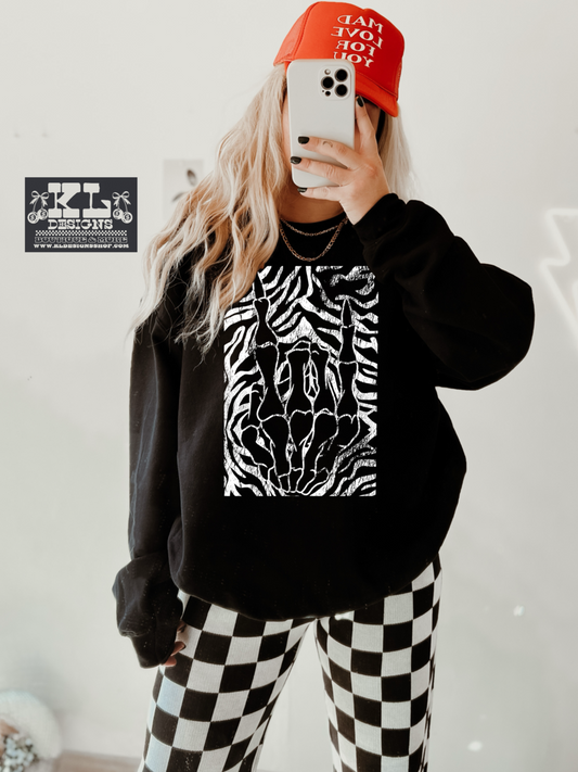 White Distressed Rock On Zebra