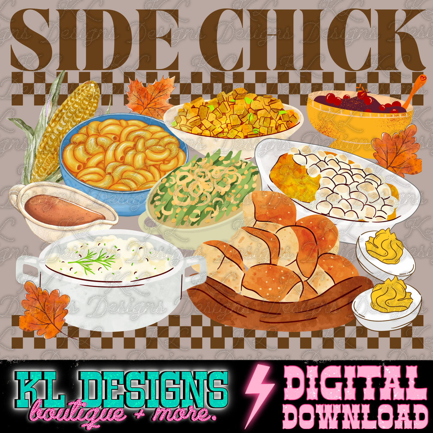 Thanksgiving Side Chick Collage | Digital Download