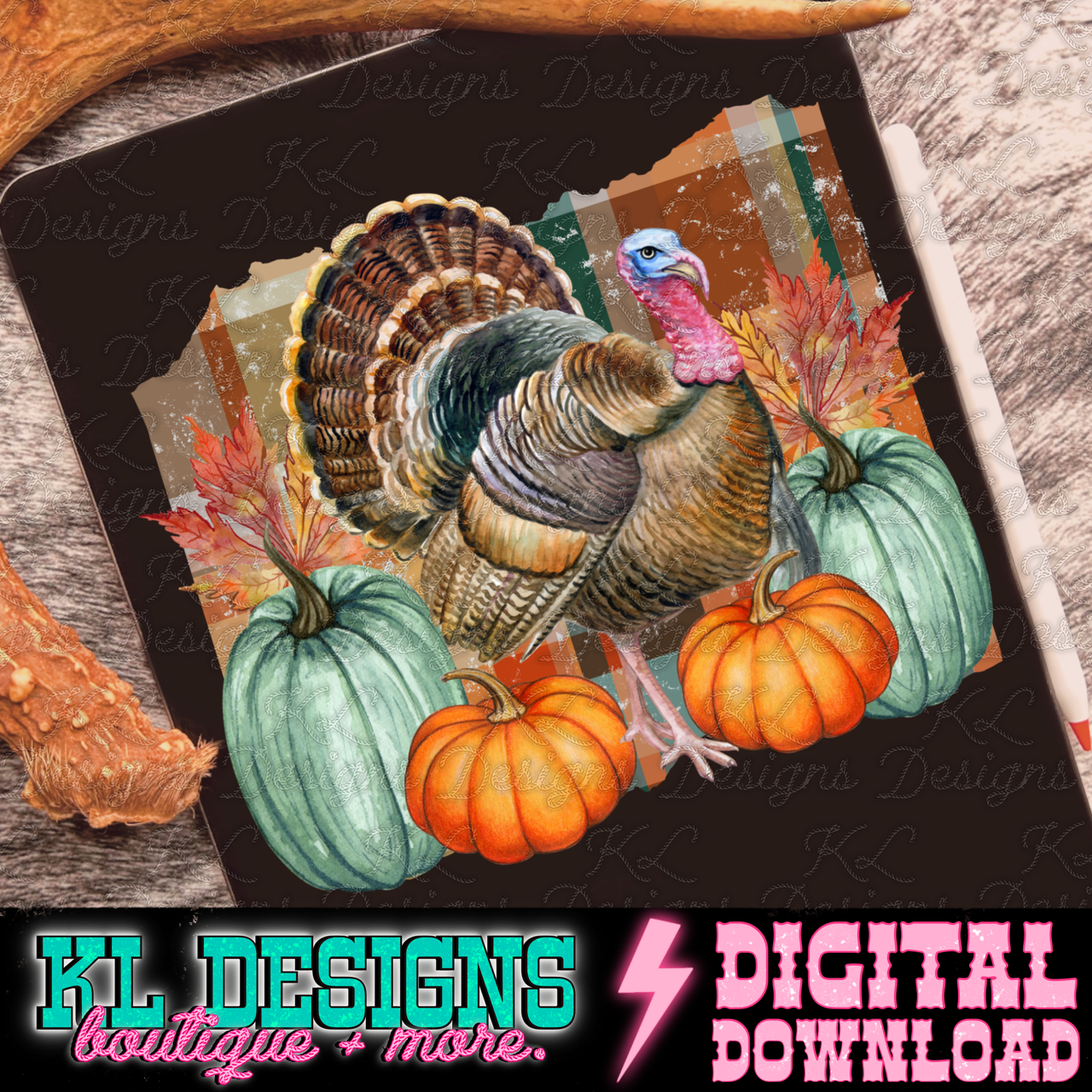 Autumn Pumpkin Turkey | Digital Download