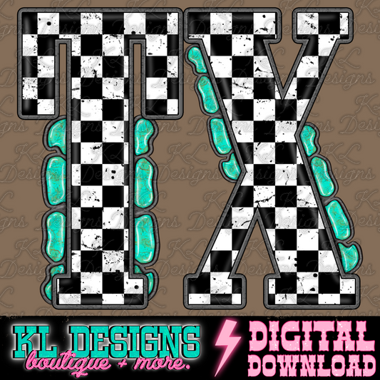 Checkered Jewel State TX | Digital Download