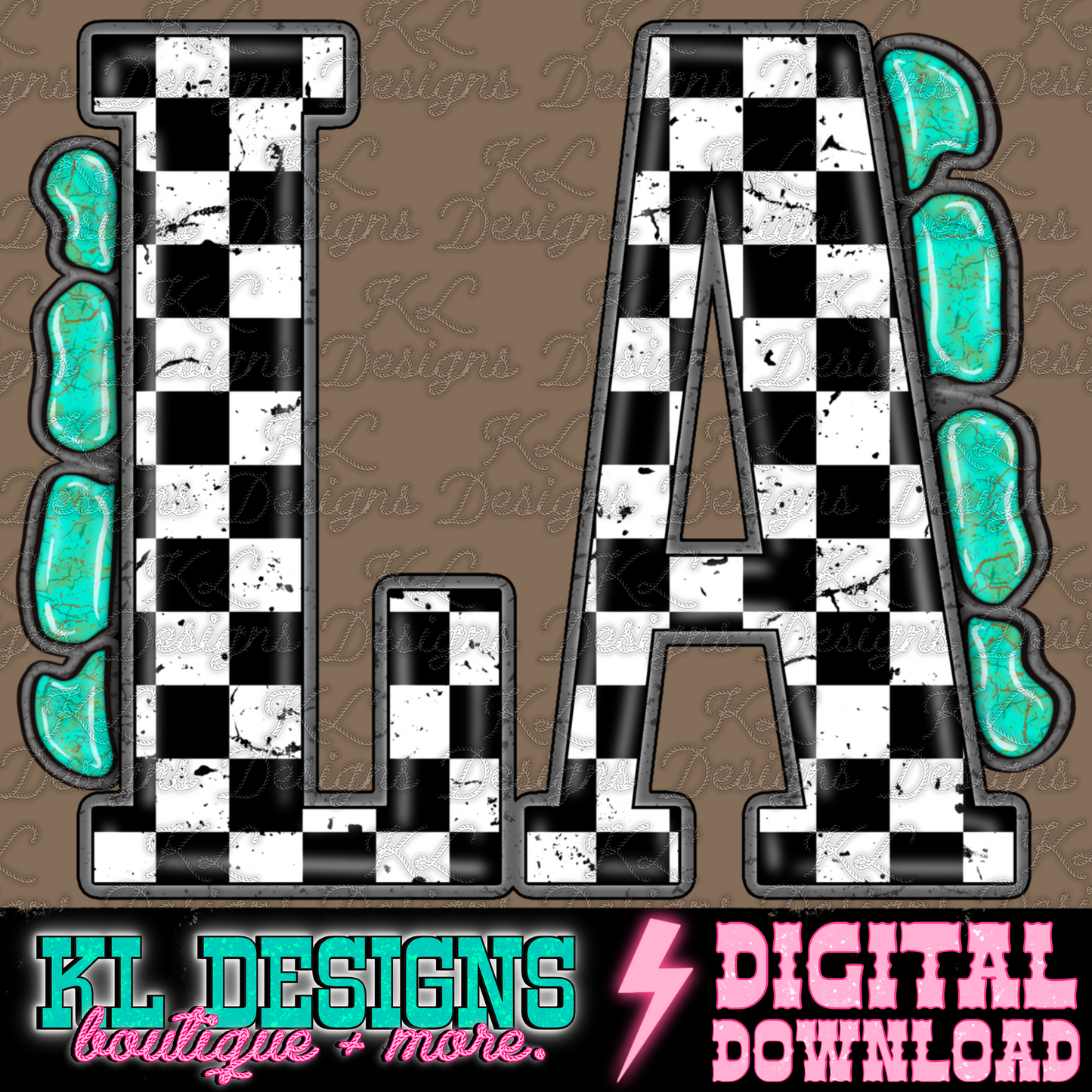 Checkered Jewel State LA | Digital Download