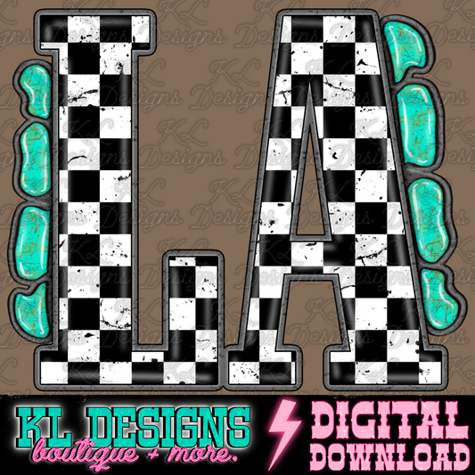 Checkered Jewel State LA | Digital Download