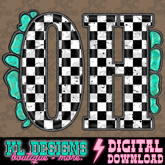 Checkered Jewel State OH | Digital Download