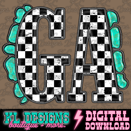 Checkered Jewel State GA | Digital Download