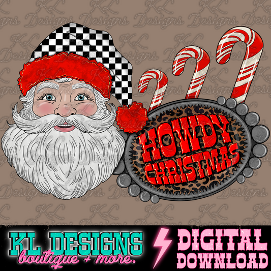 Howdy Christmas Santa Collage #1 | Digital Download