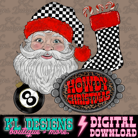 Howdy Christmas Santa Collage #2 | Digital Download