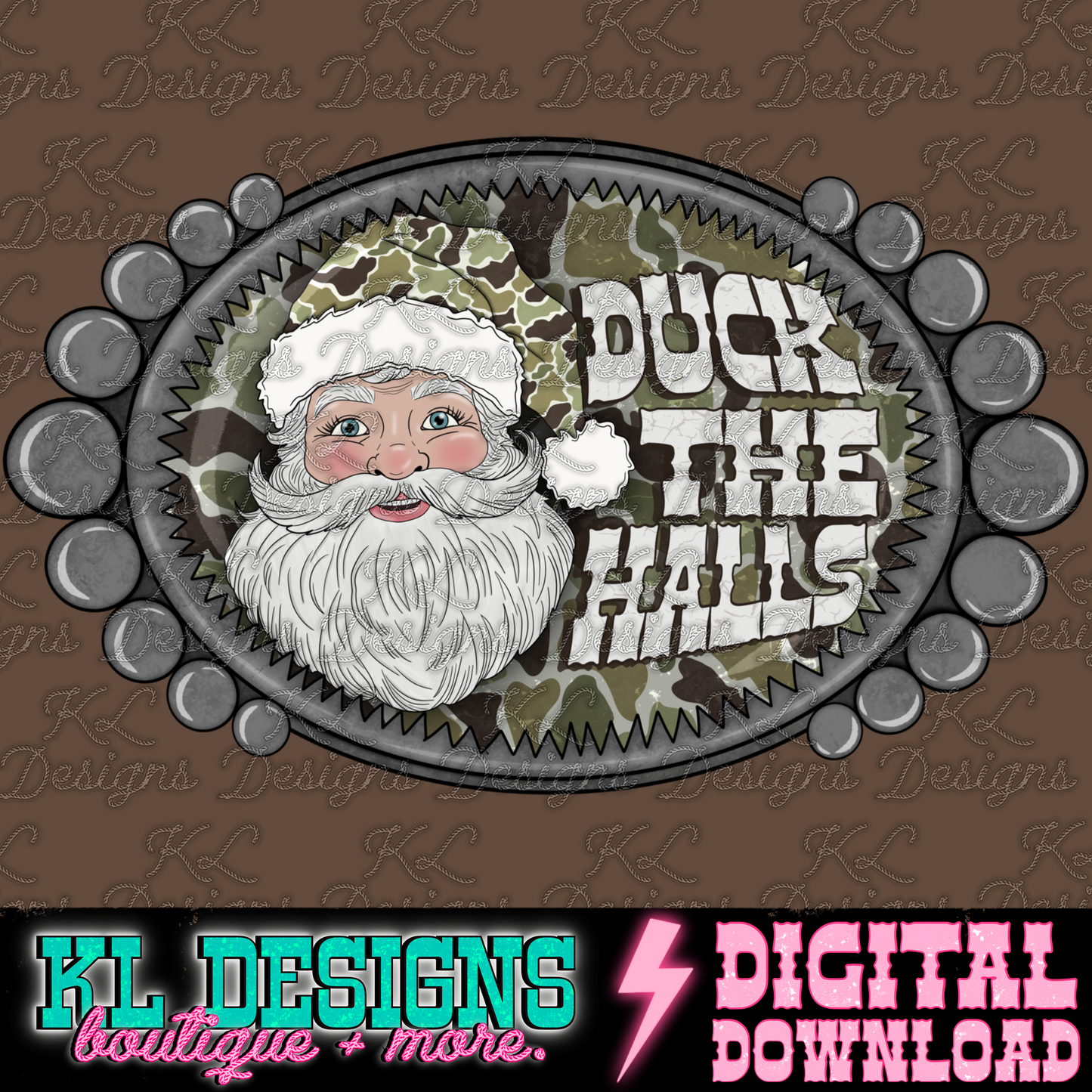 Duck The Halls Camo Santa Jewel | Digital Download