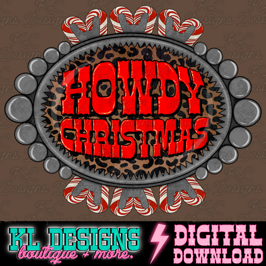 Howdy Christmas Candy Leopard Jewel | Digital Download