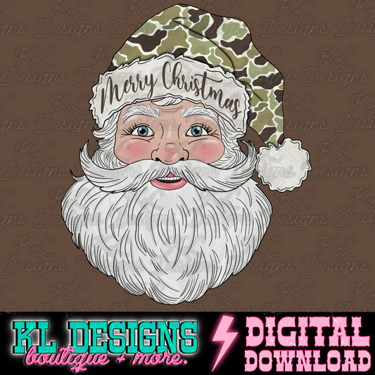Merry Christmas Duck Camo Santa | Digital Download