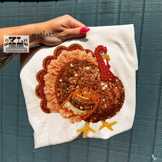 Faux Yarn Sequin Turkey