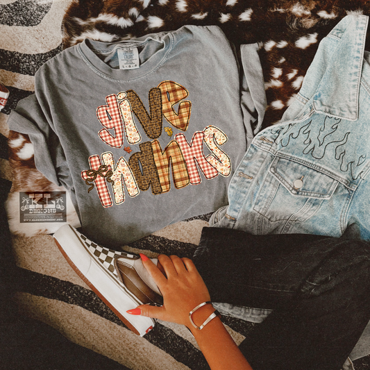 Faux Patchwork Give Thanks