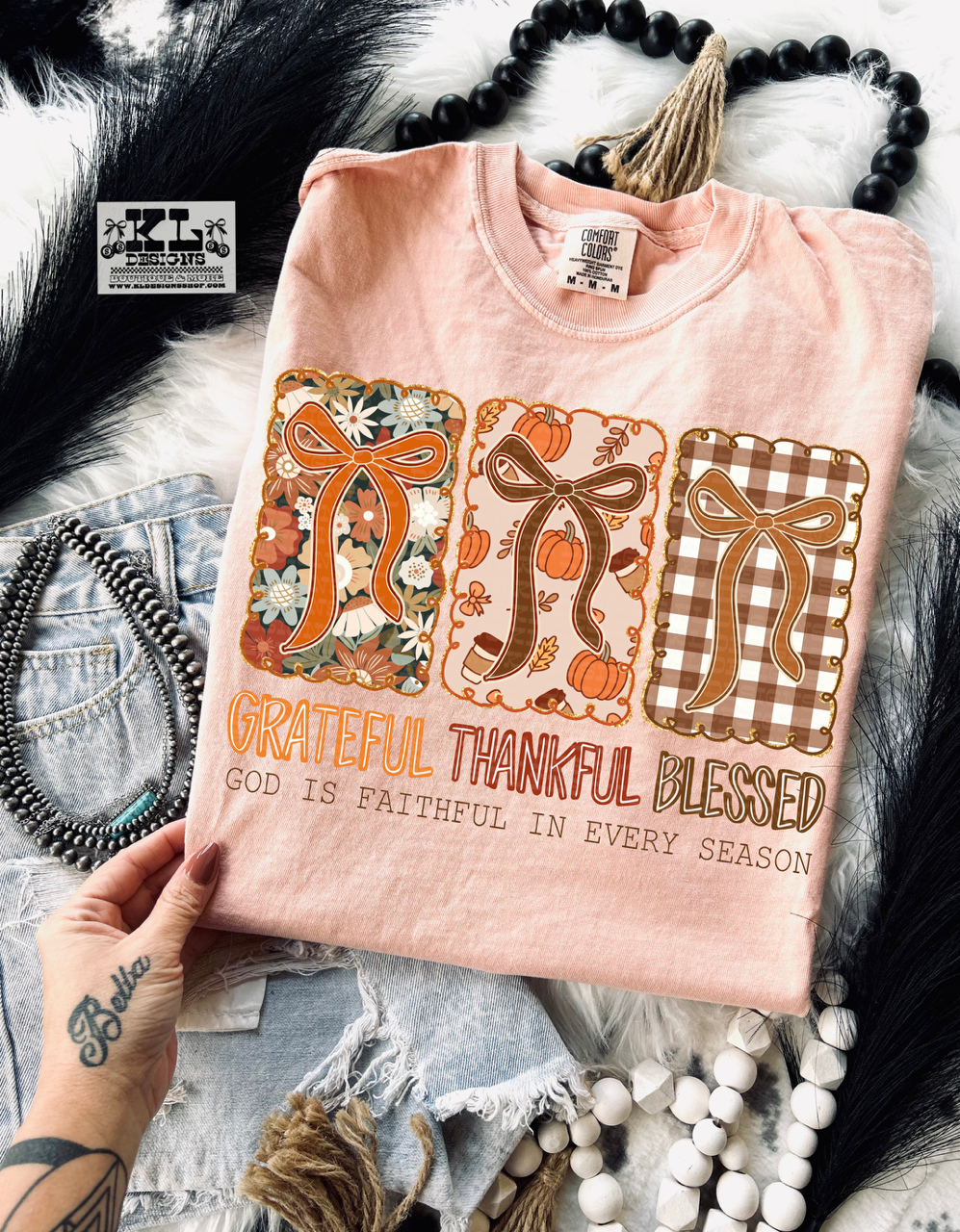 Grateful Thankful Blessed Bows