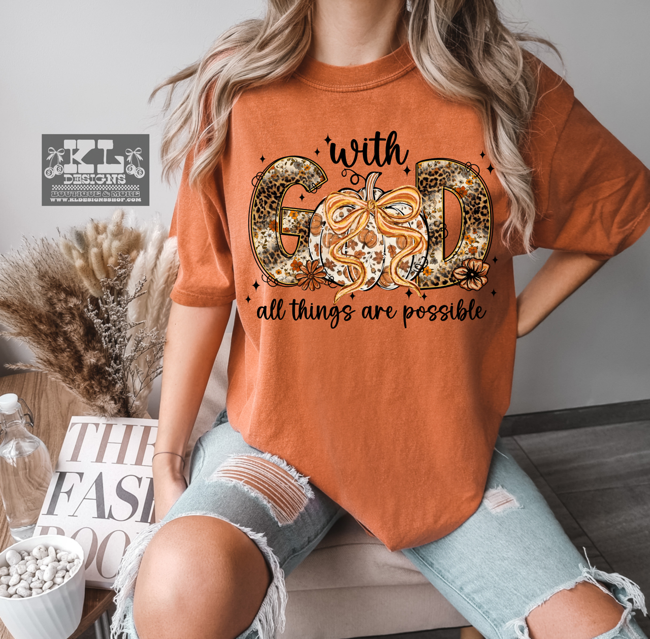 With God All Things Are Possible Pumpkin