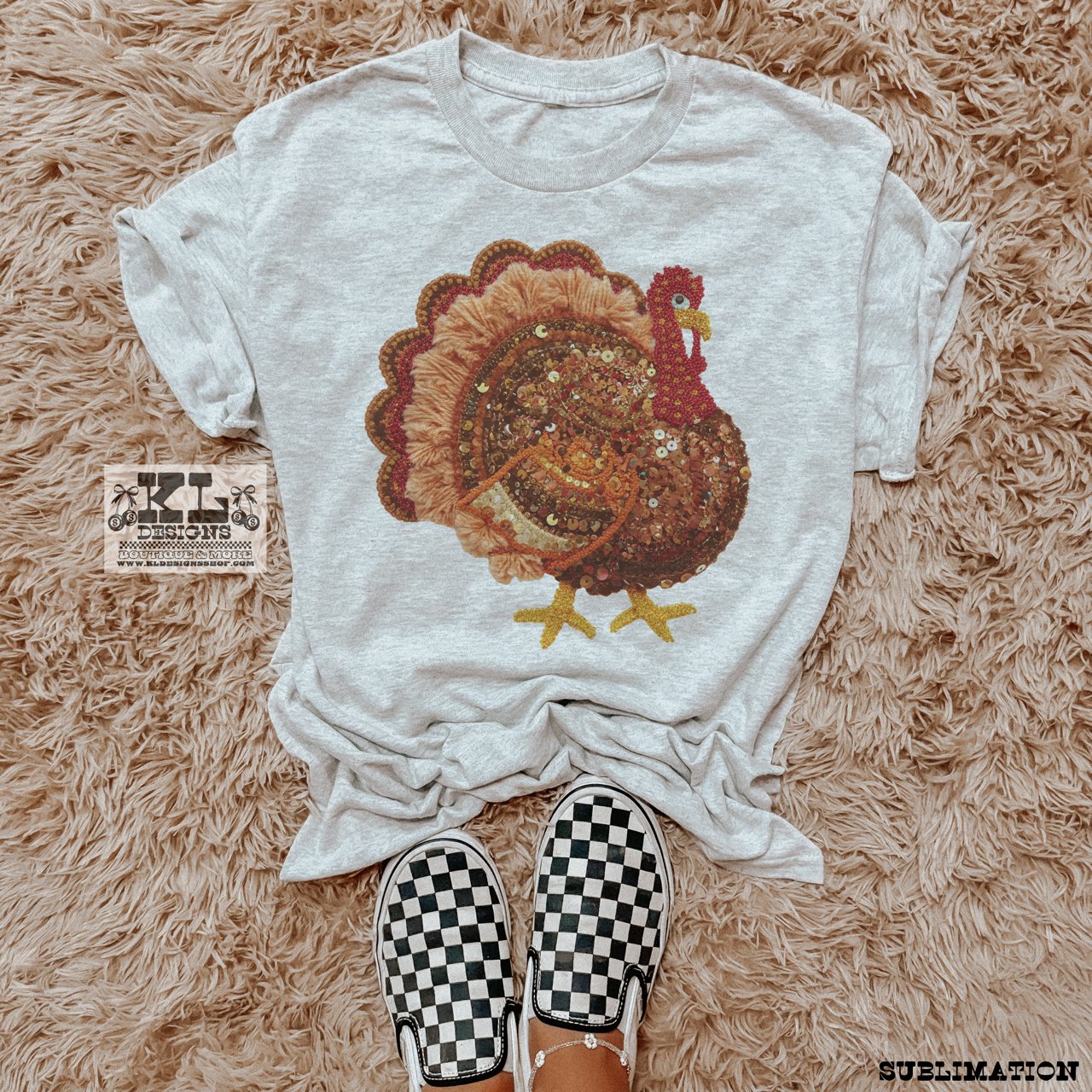 Faux Yarn Sequin Turkey