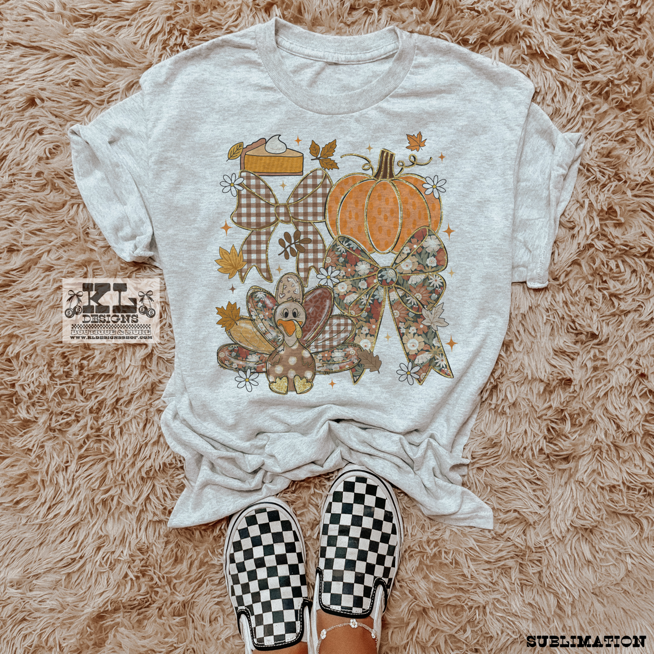 Autumn Floral Glitter Turkey Collage