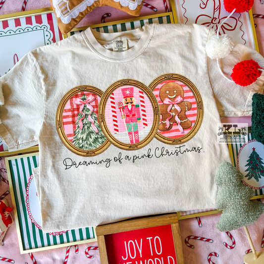 Vintage Frames Pink Christmas