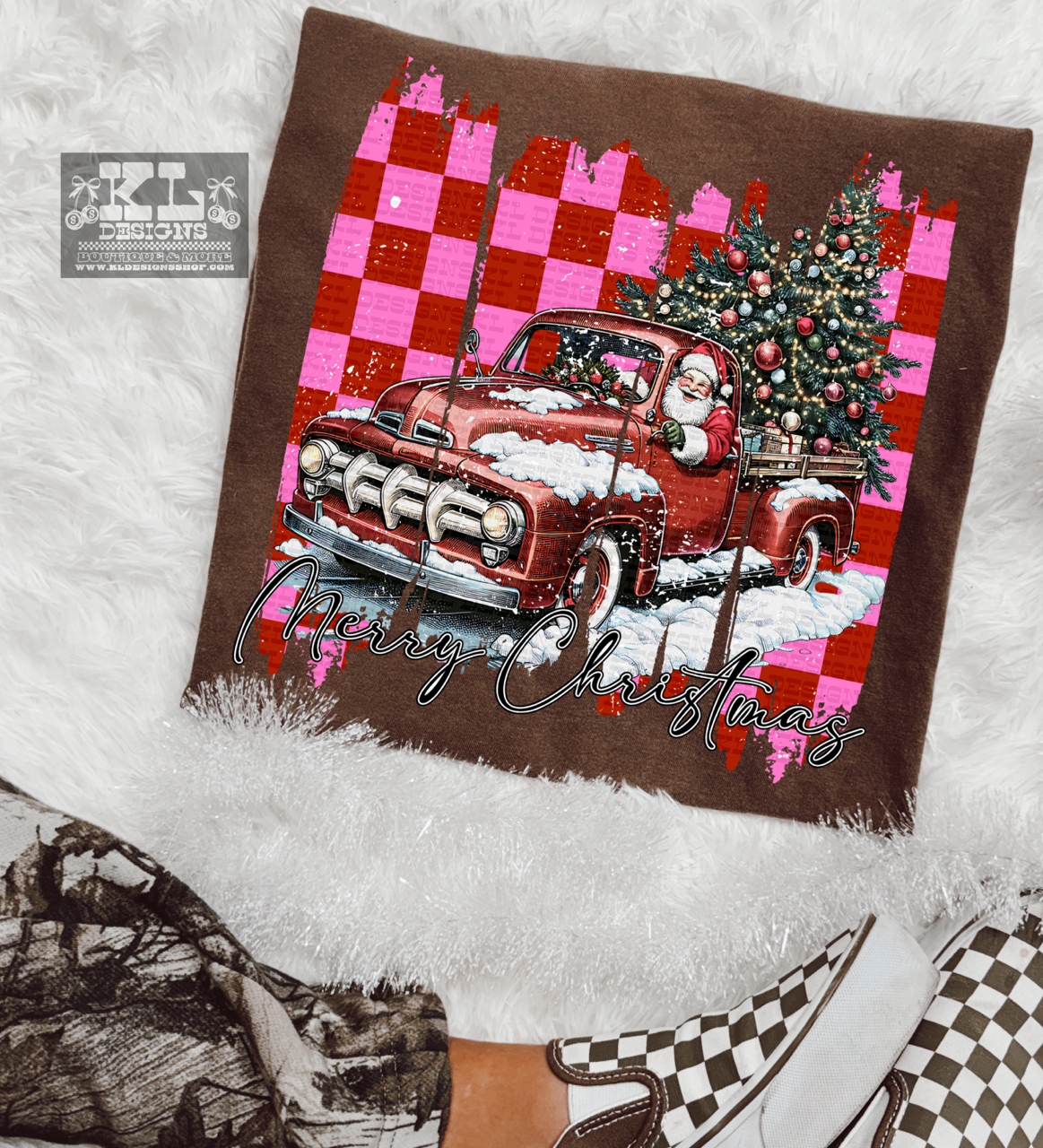 Pink/Red Merry Christmas Truck