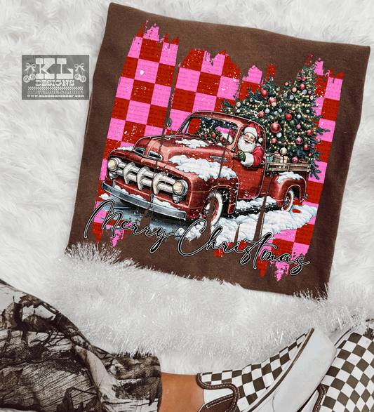 Pink/Red Merry Christmas Truck