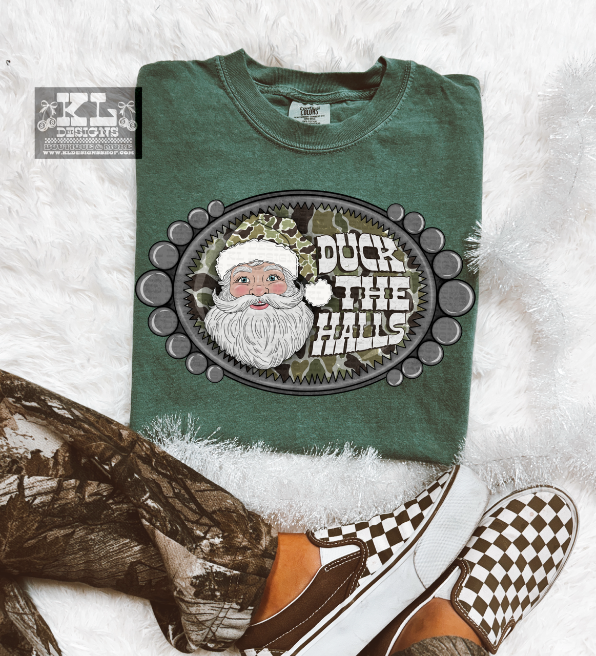 Duck The Halls Camo Santa Jewel