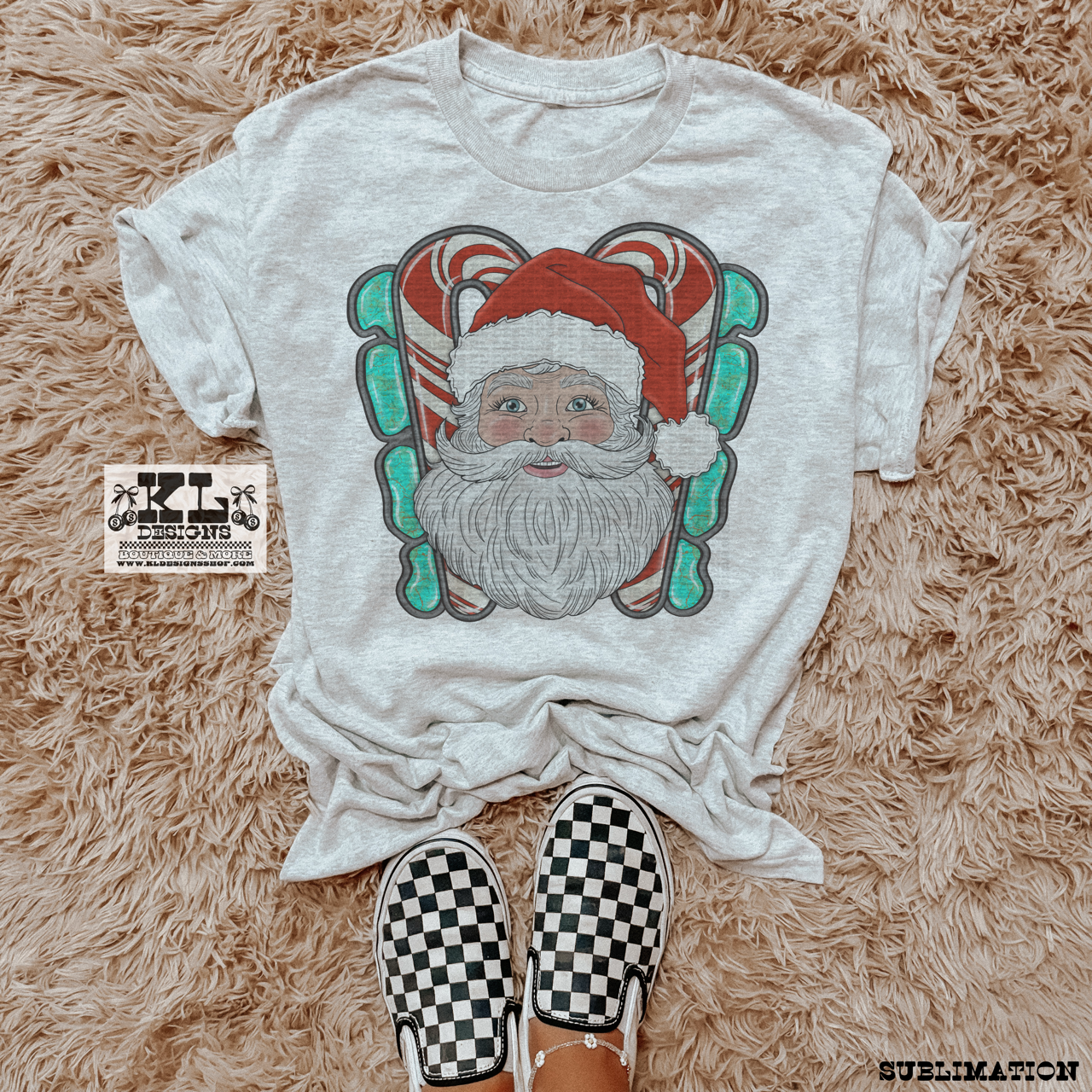 Candy Cane Jewel Santa