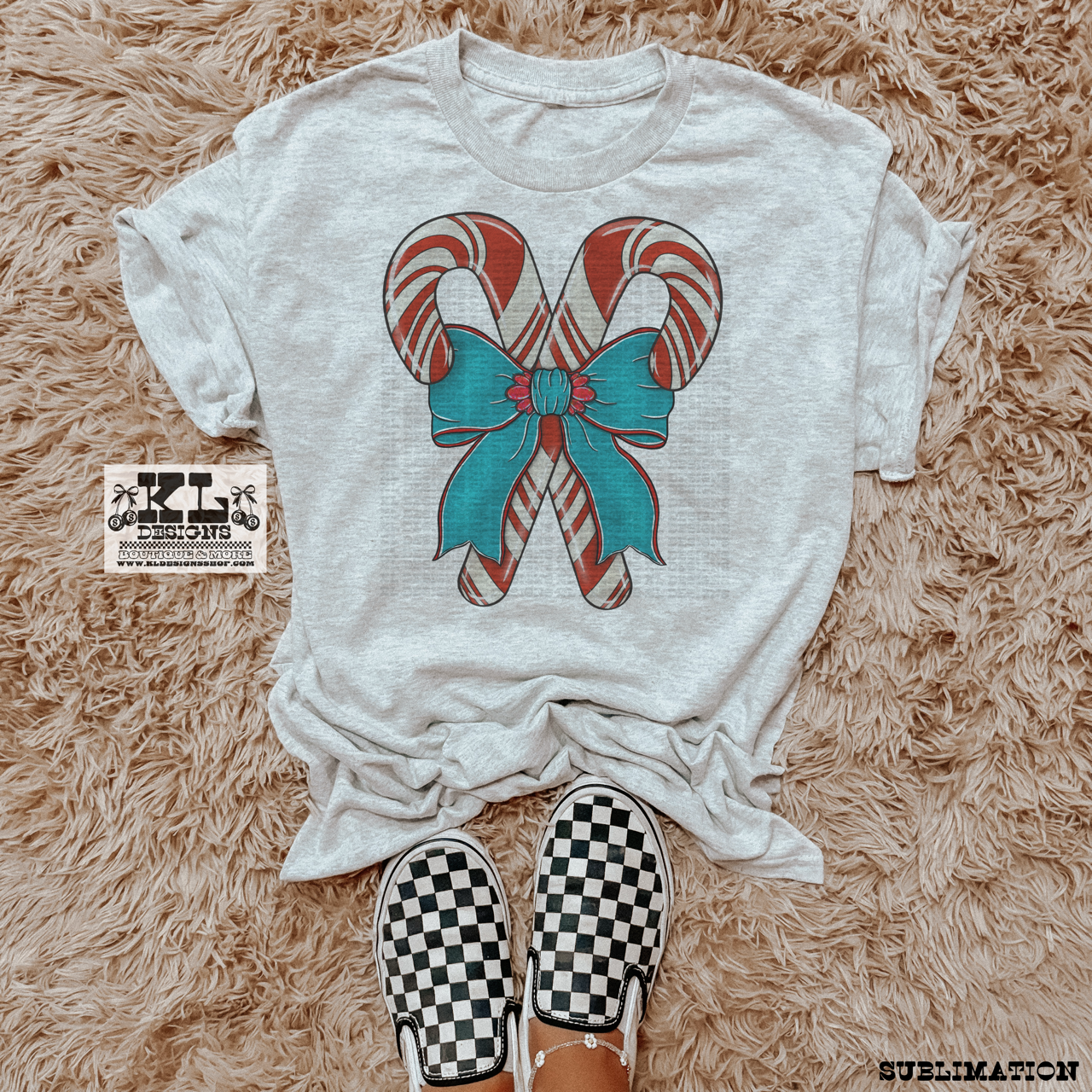 Turquoise Ribbon Candy Canes