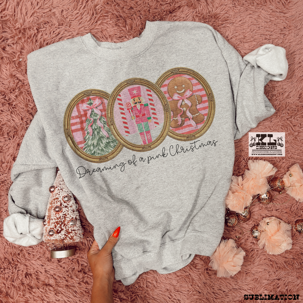 Vintage Frames Pink Christmas