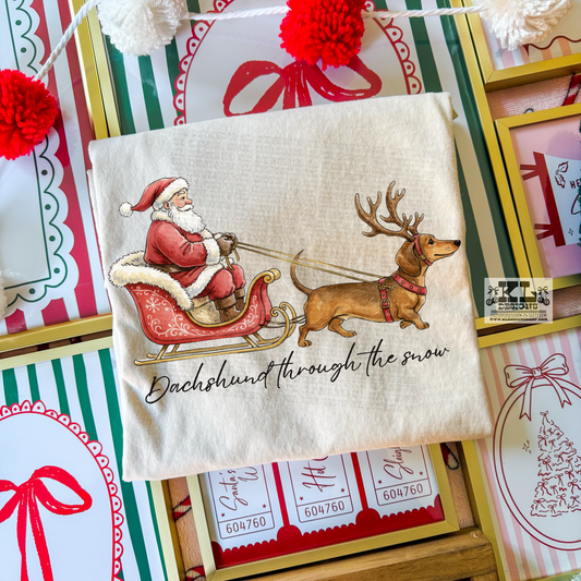 Dachshund Through Snow Sled Vintage