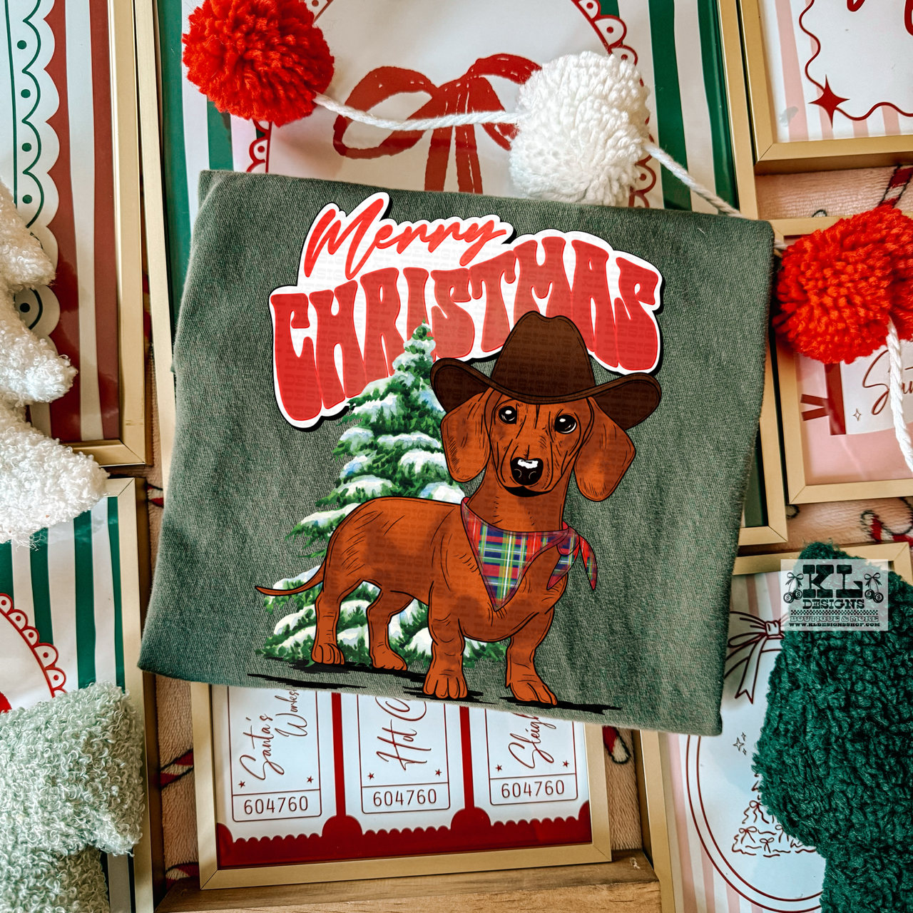 Merry Christmas Cowboy Dachshund