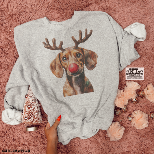 Custom Watercolor Reindeer Dog Portrait Clothing