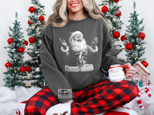 Jolly Snowing Santa White Tone