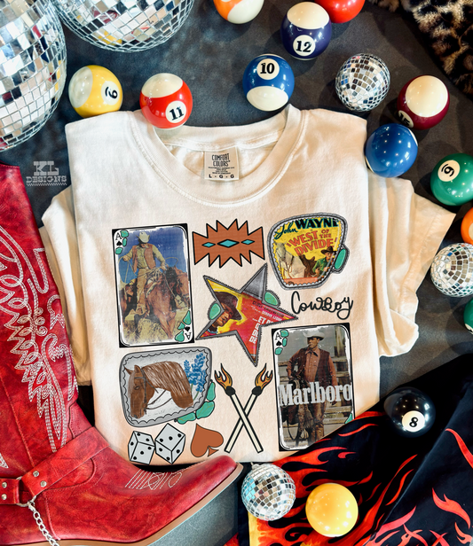 Vintage Western Cowboy Cards Collage