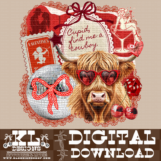 Western Highland Valentines Collage | Digital Download