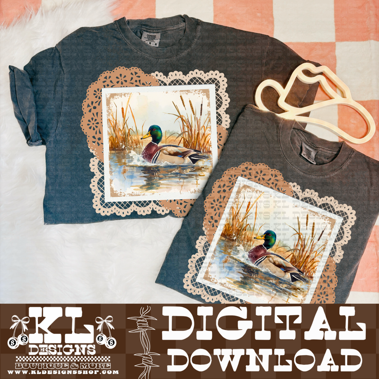 Retro Duck & Lace Photo | Digital Download
