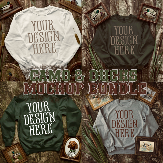 Camo & Ducks Sweatshirt Mockup Bundle